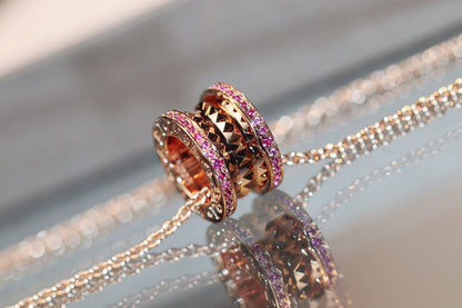 [Auream]ZERO 1 ROCK PINK GOLD PINK DIAMOND NECKLACE