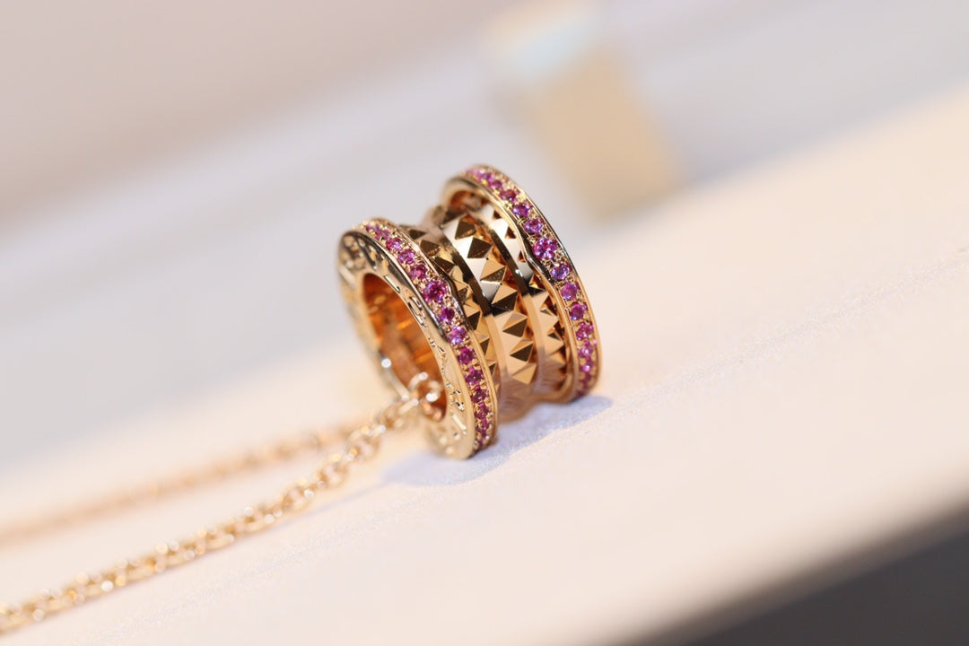 [Auream]ZERO 1 ROCK PINK GOLD PINK DIAMOND NECKLACE