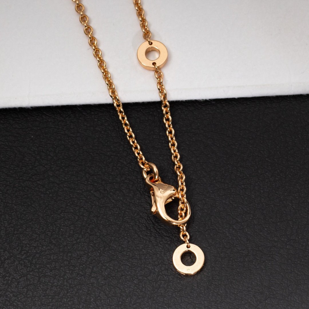 [Auream]ZERO 1 WHITE CERAMIC PINK GOLD DIAMOND NECKLACE