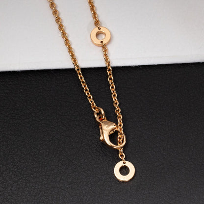 [Auream]ZERO 1 WHITE CERAMIC PINK GOLD DIAMOND NECKLACE