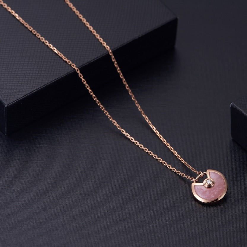 [Auream]AMULETTE ROSE GOLD PINK MOP NECKLACE