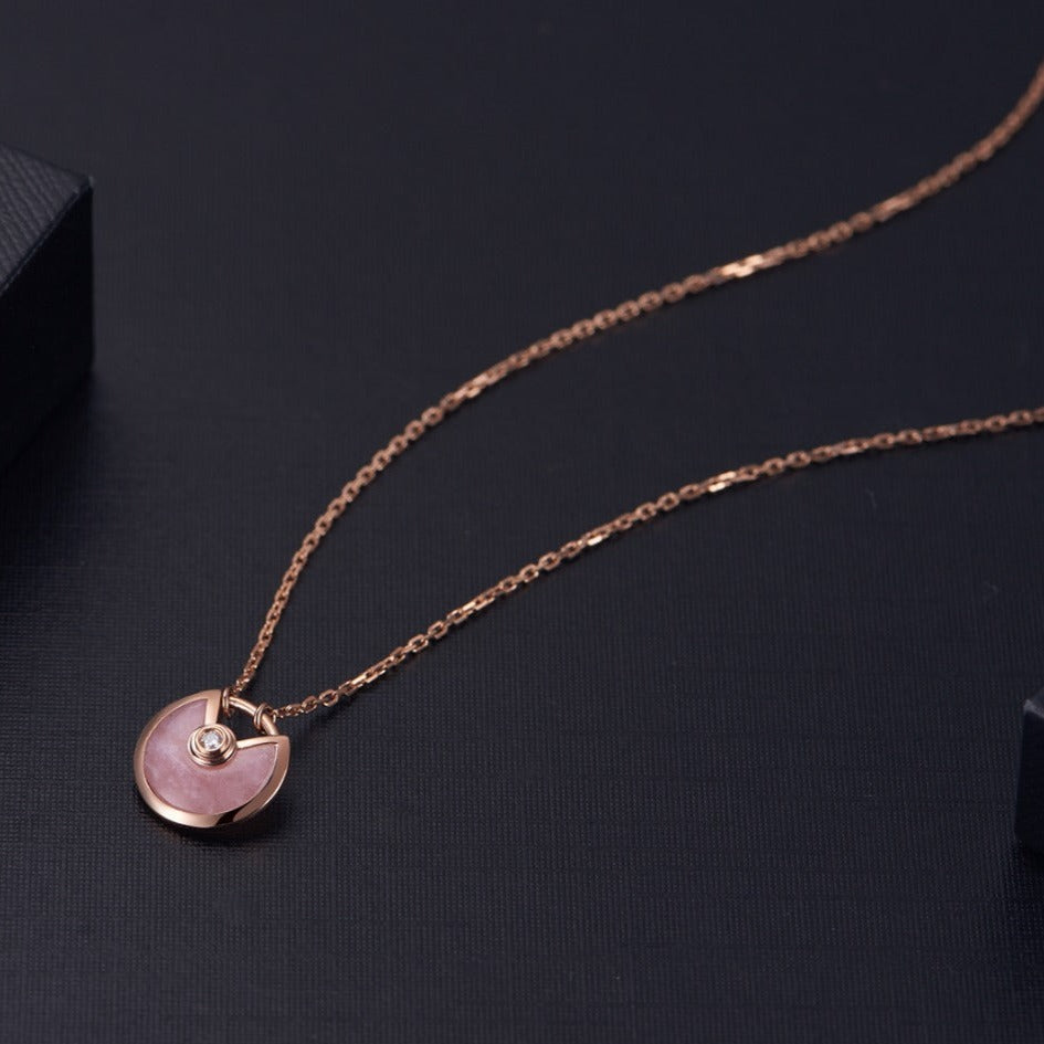 [Auream]AMULETTE ROSE GOLD PINK MOP NECKLACE