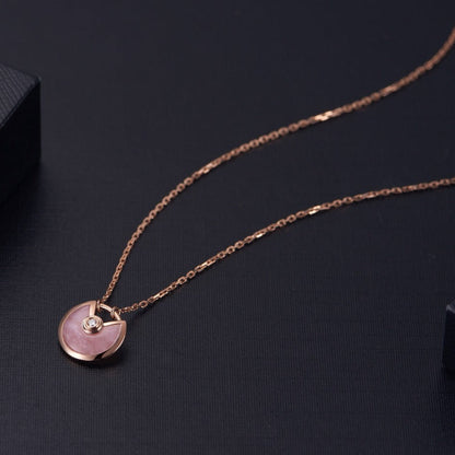 [Auream]AMULETTE ROSE GOLD PINK MOP NECKLACE
