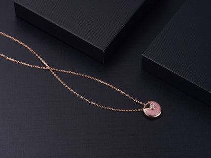 [Auream]AMULETTE ROSE GOLD PINK MOP NECKLACE