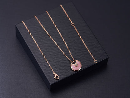 [Auream]AMULETTE ROSE GOLD PINK MOP NECKLACE