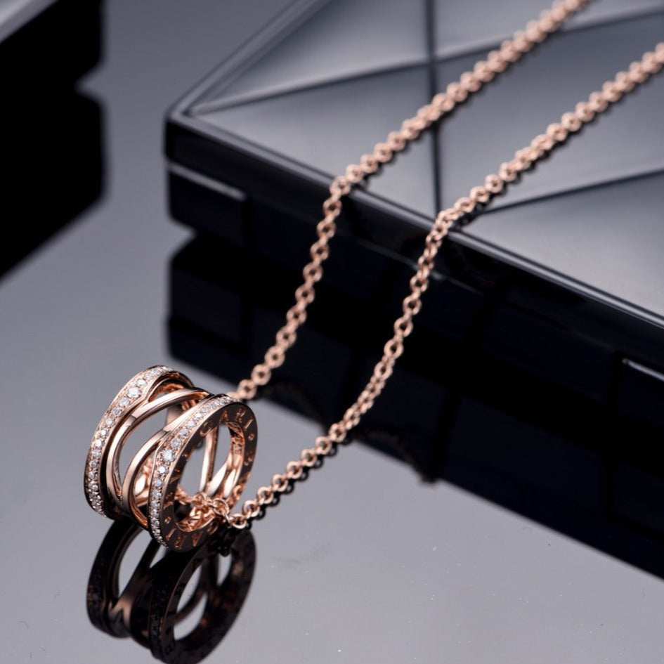[Auream]ZERO 1 PINK GOLD DIAMOND OPEN NECKLACE