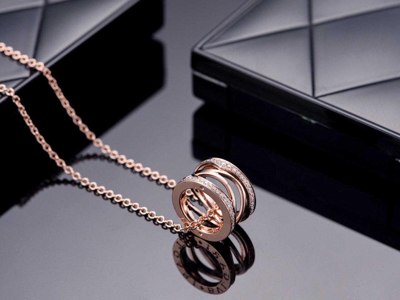 [Auream]ZERO 1 PINK GOLD DIAMOND OPEN NECKLACE