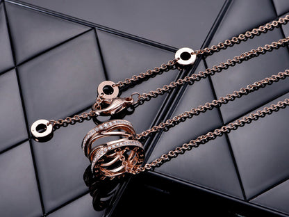 [Auream]ZERO 1 PINK GOLD DIAMOND OPEN NECKLACE
