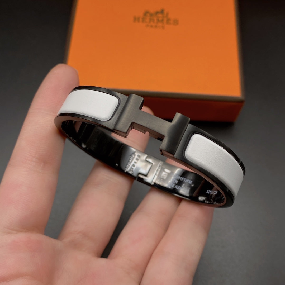 [Auream]H BRACELET 12MM BLACK WHITE CERAMIC