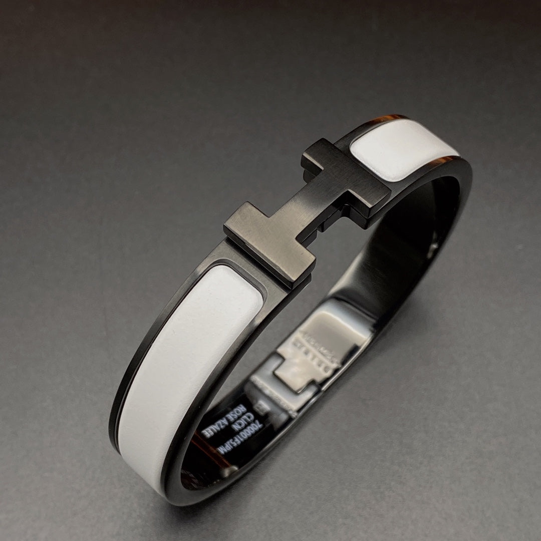[Auream]H BRACELET 12MM BLACK WHITE CERAMIC