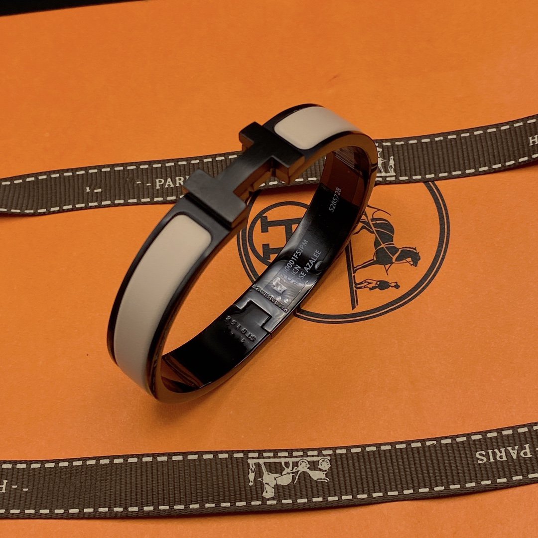 [Auream]H BRACELET 12MM BLACK BEIGE CERAMIC
