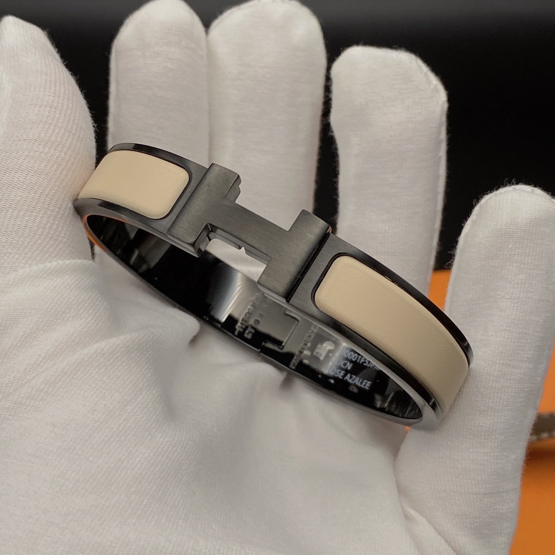 [Auream]H BRACELET 12MM BLACK BEIGE CERAMIC