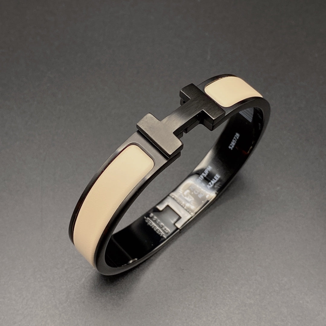 [Auream]H BRACELET 12MM BLACK BEIGE CERAMIC
