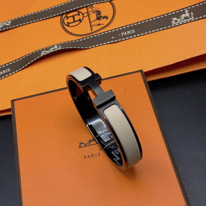 [Auream]H BRACELET 12MM BLACK BEIGE CERAMIC