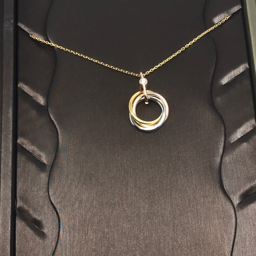 [Auream]TRINITY SILVER GOLD PINK GOLD NECKLACE