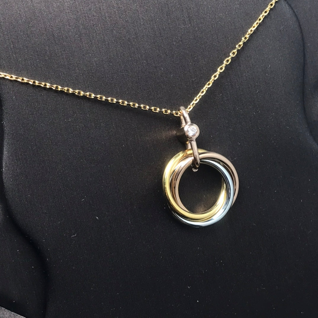 [Auream]TRINITY SILVER GOLD PINK GOLD NECKLACE