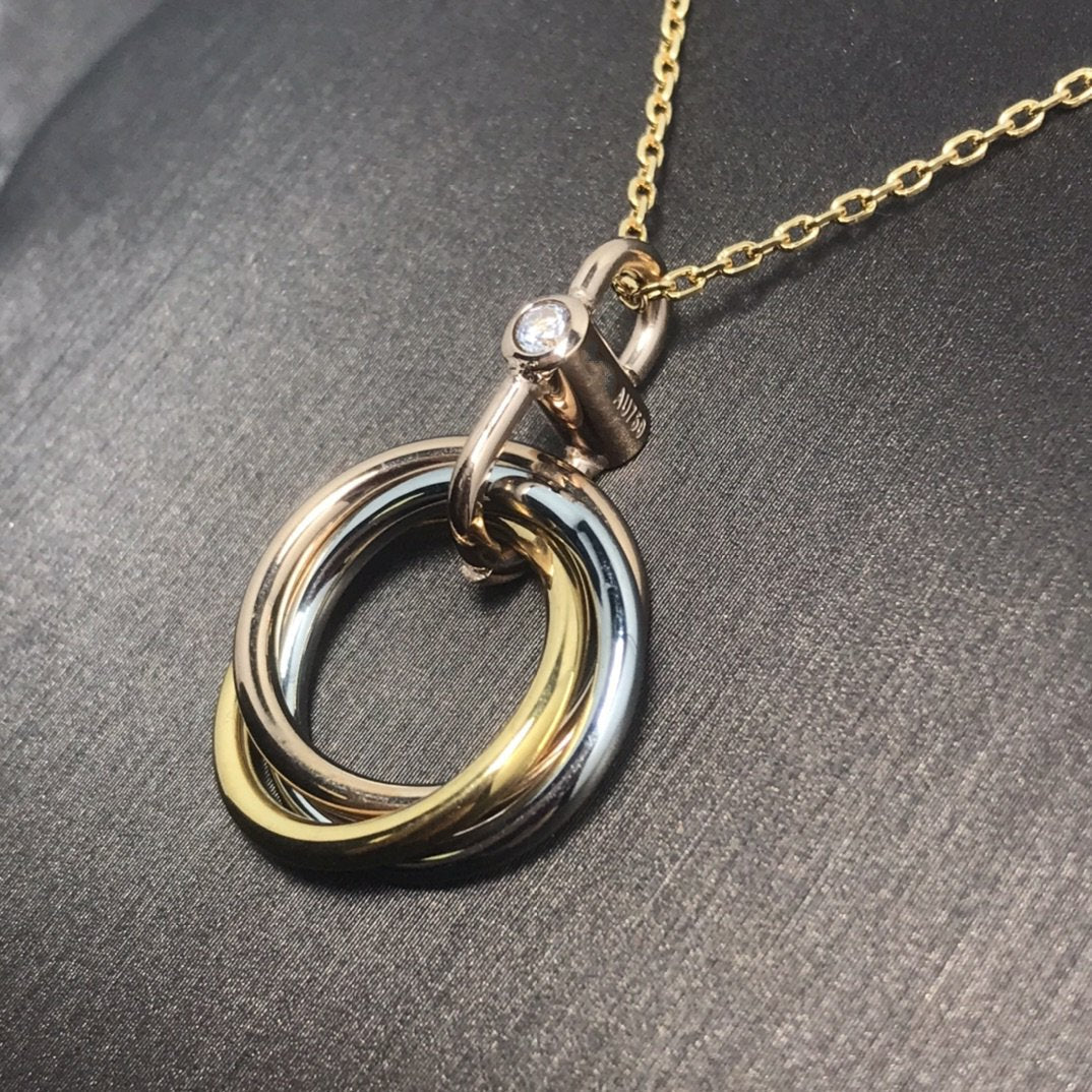 [Auream]TRINITY SILVER GOLD PINK GOLD NECKLACE