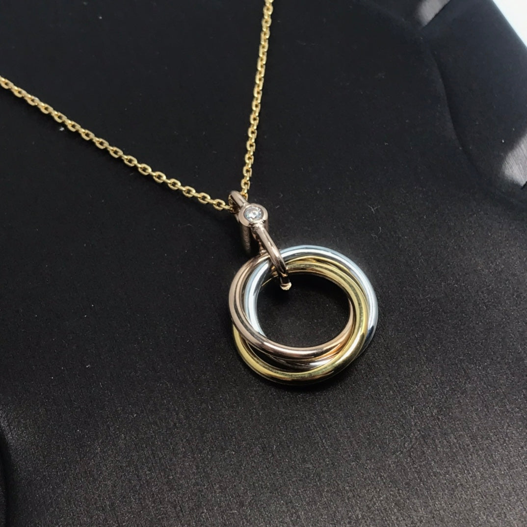 [Auream]TRINITY SILVER GOLD PINK GOLD NECKLACE