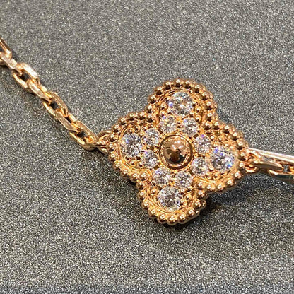 [Auream] CLOVER 5 MOTIF FULL DIAMOND BRACELET COLLECTION