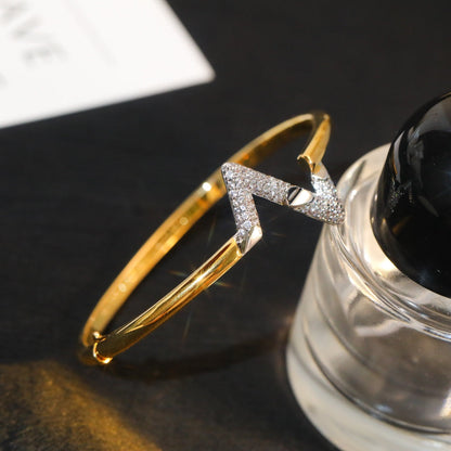 [Auream]VOLTE UPSITE DOWN GOLD DIAMOND BRACELET