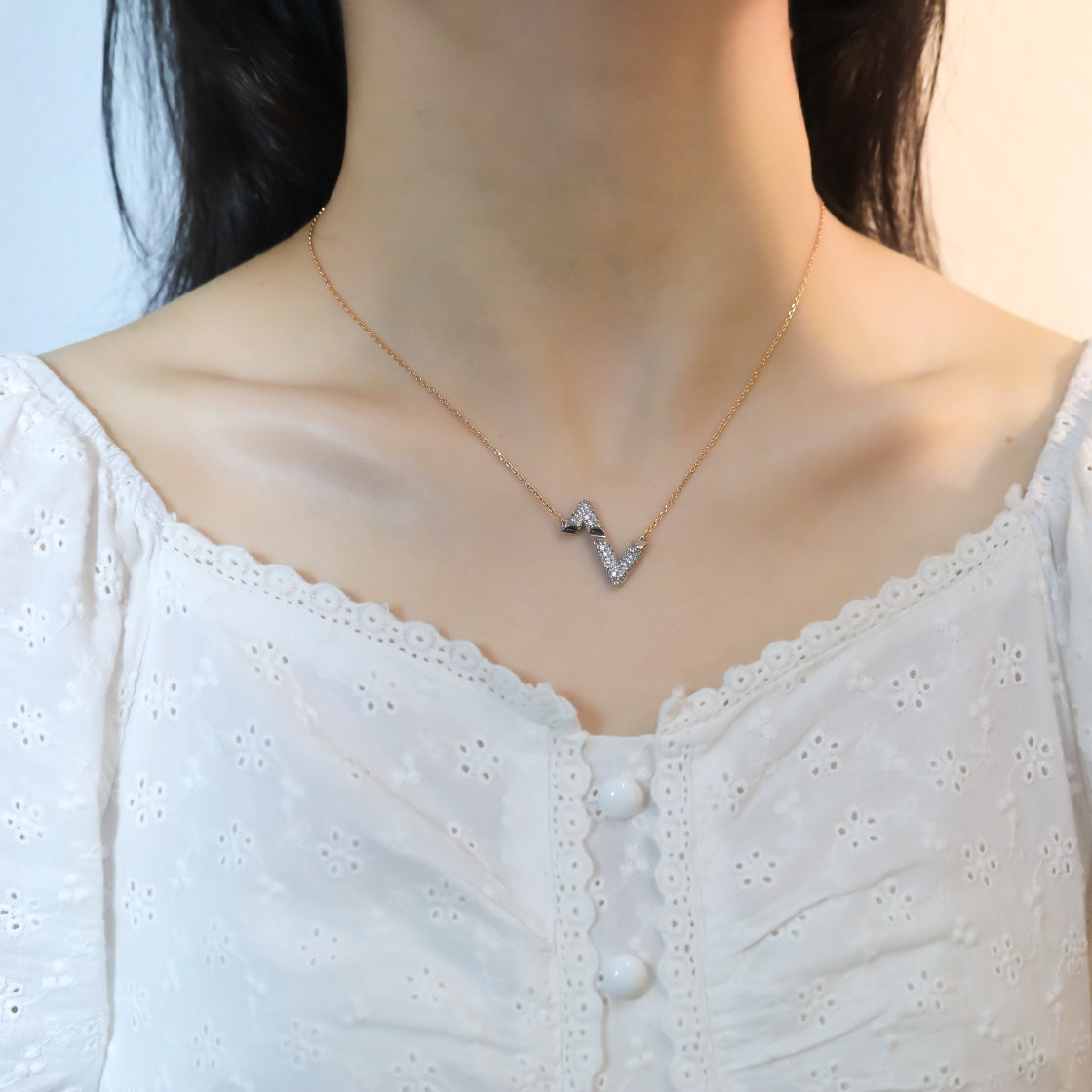 [Auream]VOLT SILVER DIAMOND PEDANT NECKLACE