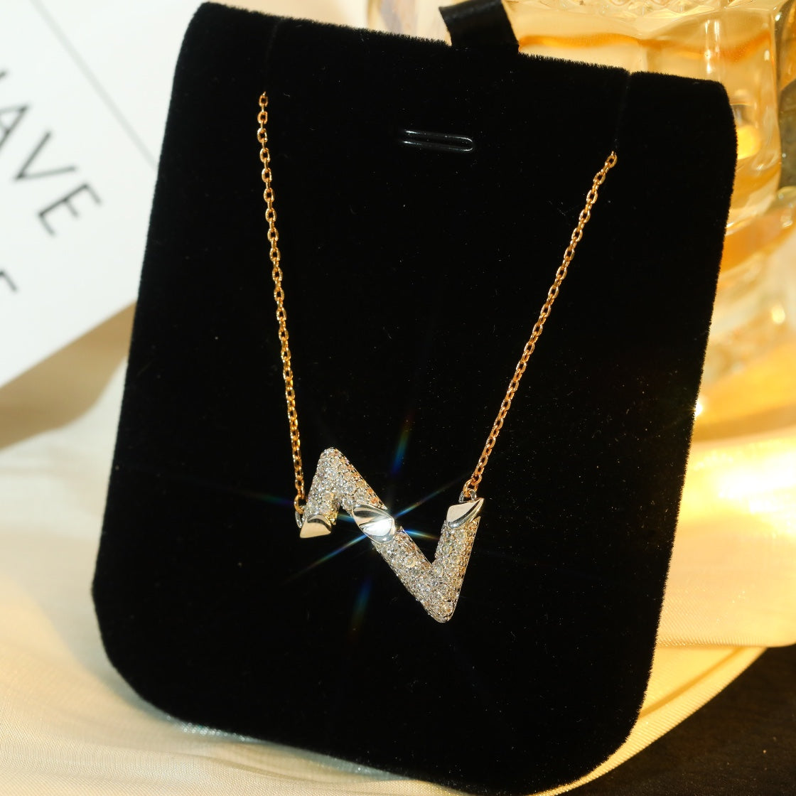 [Auream]VOLT SILVER DIAMOND PEDANT NECKLACE