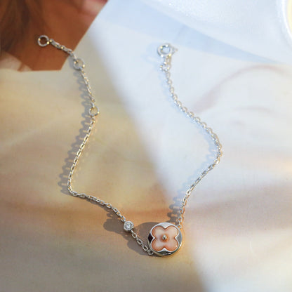 [Auream]SUN MOTIF PINK MOP SILVER BRACELET