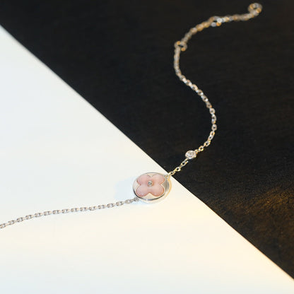 [Auream]SUN MOTIF PINK MOP SILVER BRACELET