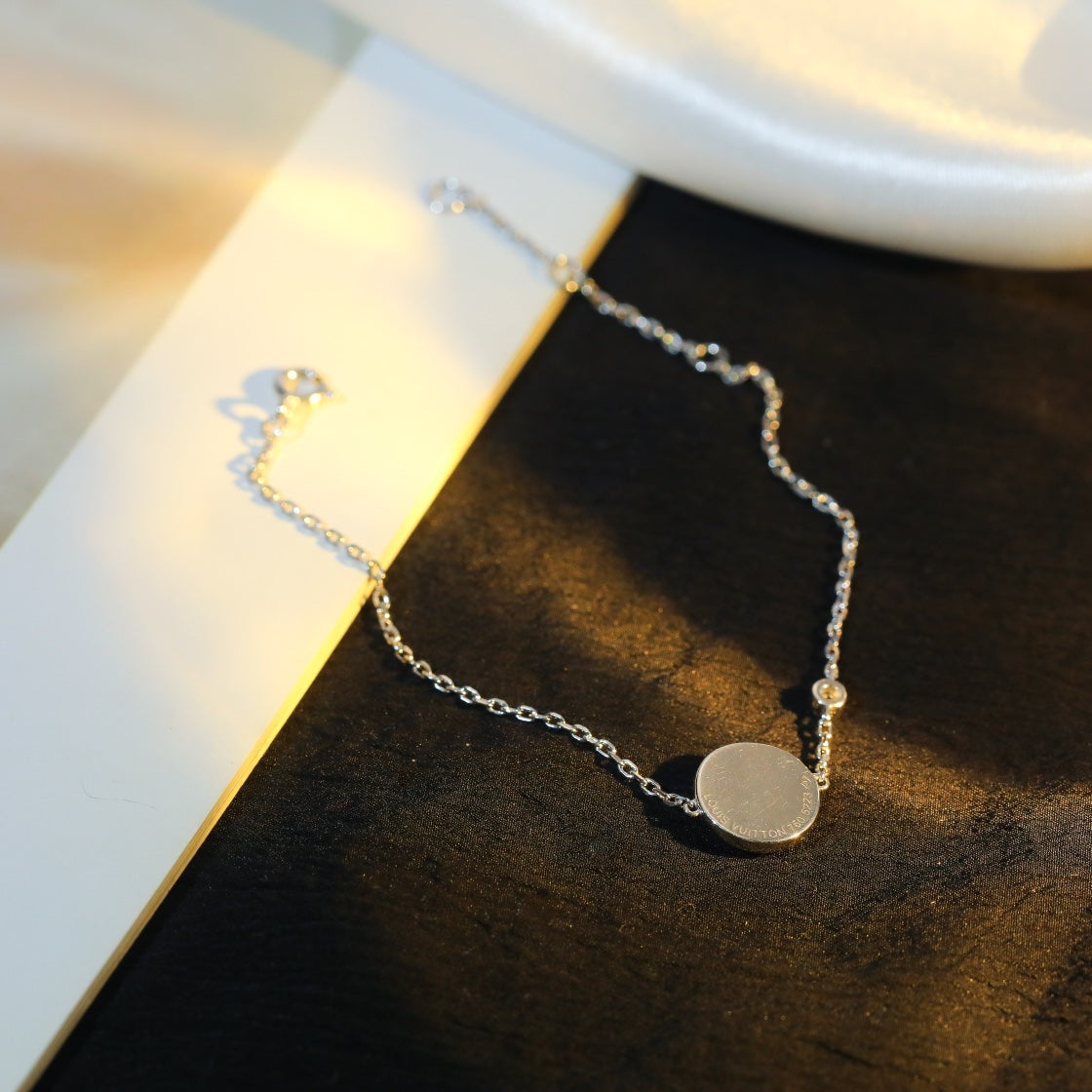 [Auream]SUN MOTIF PINK MOP SILVER BRACELET
