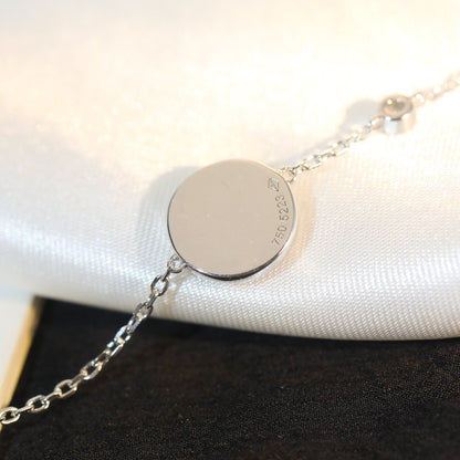 [Auream]SUN MOTIF PINK MOP SILVER BRACELET