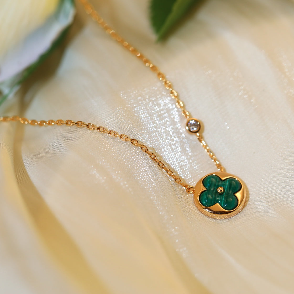 [Auream]SUN PEDANT PINK GOLD 1 DIAMOND NECKLACE