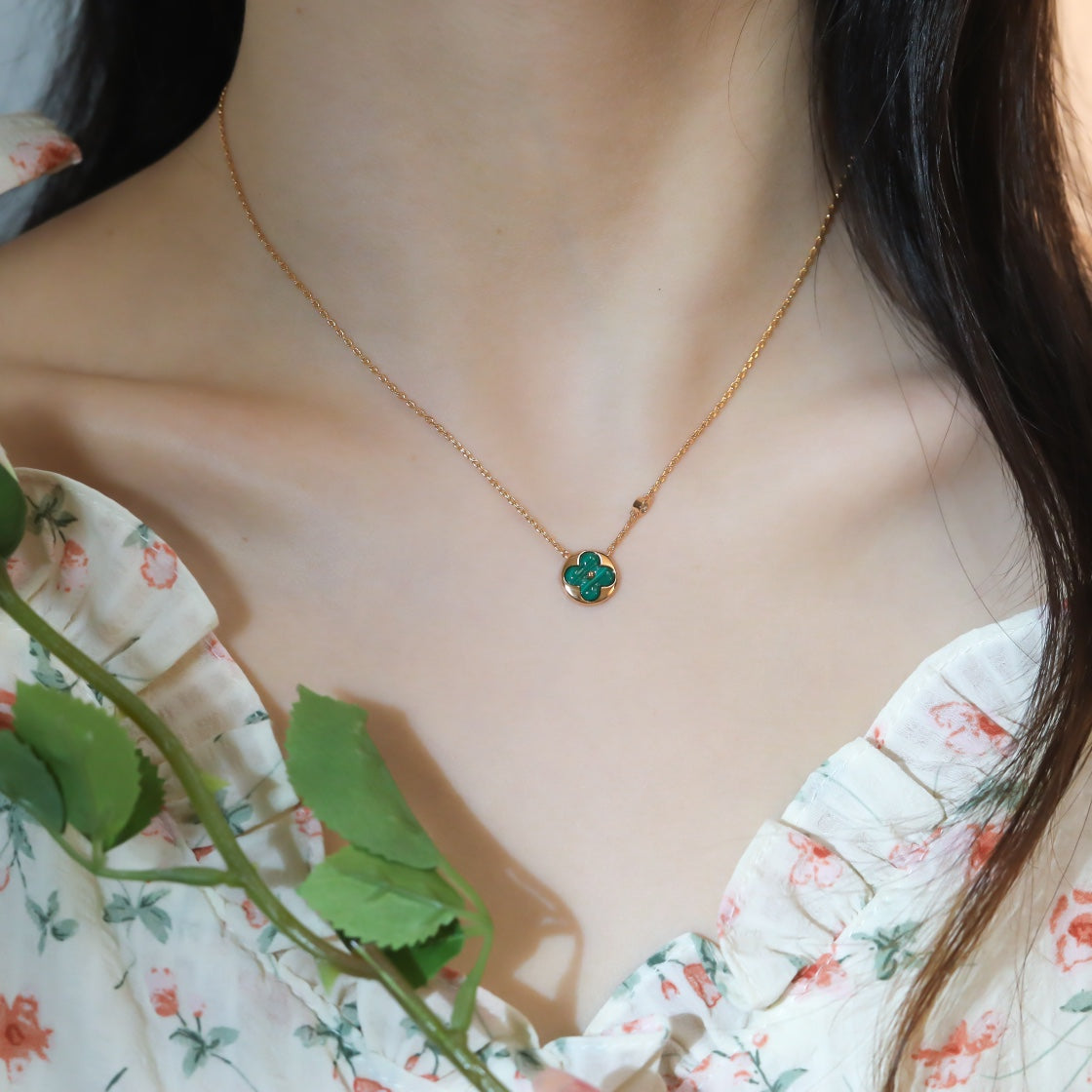 [Auream]SUN PEDANT PINK GOLD 1 DIAMOND NECKLACE