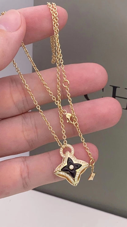 [Auream]STAR PEDANT PINK GOLD DIAMOND NECKLACE