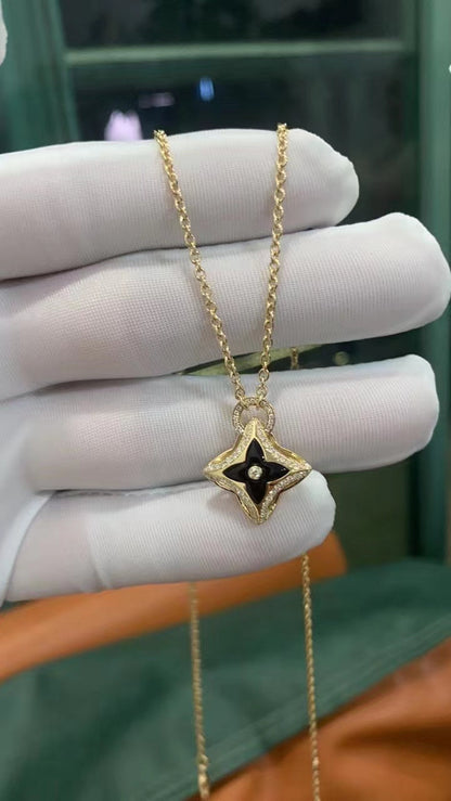 [Auream]STAR PEDANT PINK GOLD DIAMOND NECKLACE