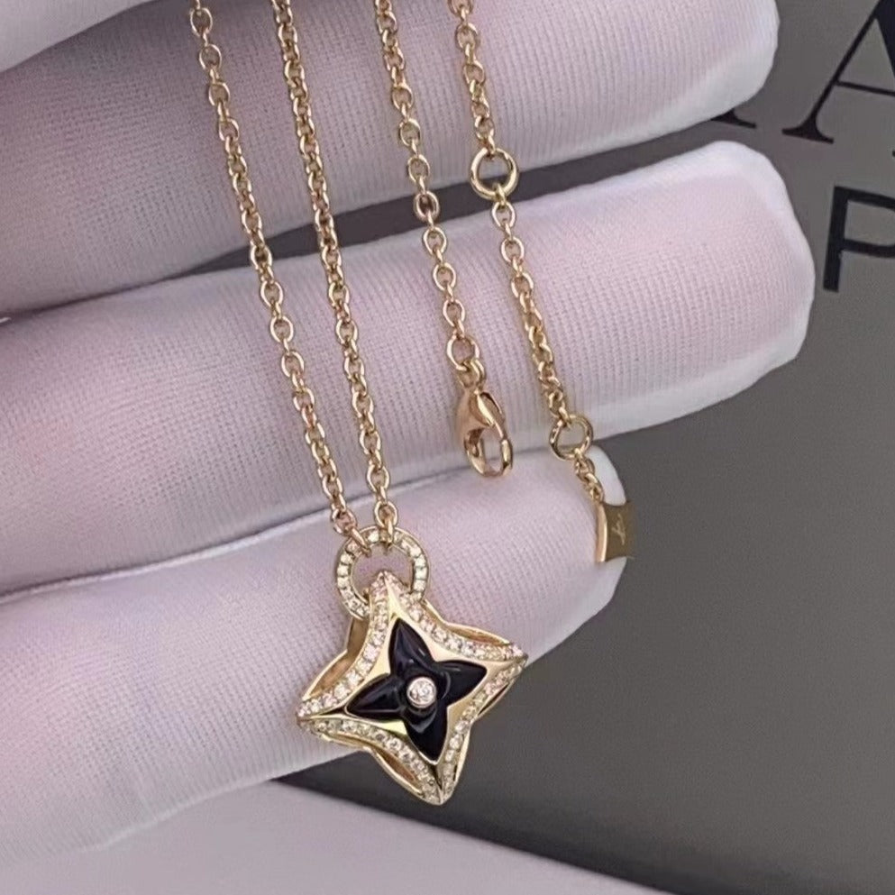[Auream]STAR PEDANT PINK GOLD DIAMOND NECKLACE