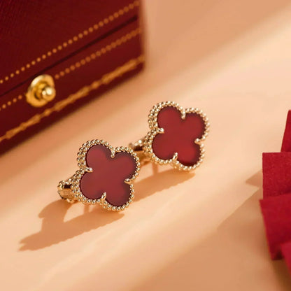 [Auream]CLOVER MEDIUM 1 MOTIFS CARNELIAN  EARRINGS