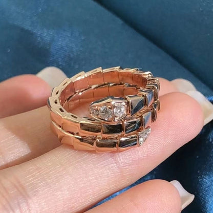 [Auream]SERPENTS DOUBLE ROW DIAMOND RING