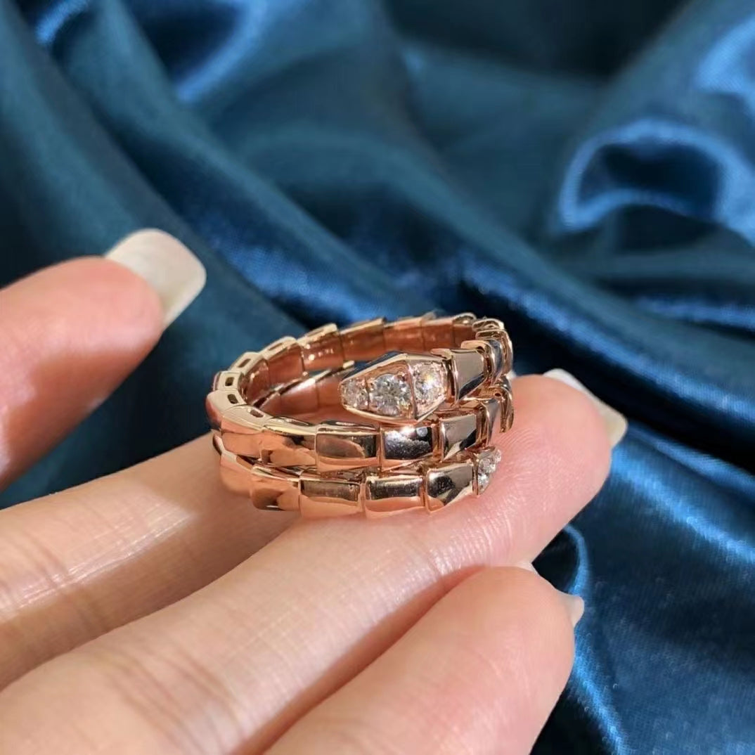 [Auream]SERPENTS DOUBLE ROW DIAMOND RING