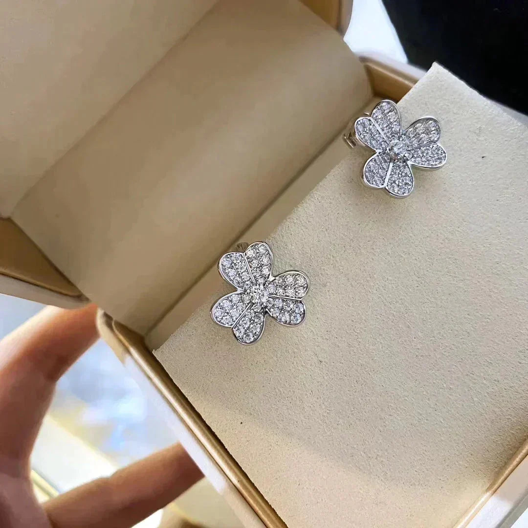 [Auream]CLOVER COMOS DIAMOND EARRINGS SILVER