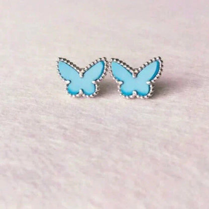 [Auream]BUTTERFLY TURQUOISE EARRINGS SILVER