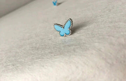 [Auream]BUTTERFLY TURQUOISE EARRINGS SILVER