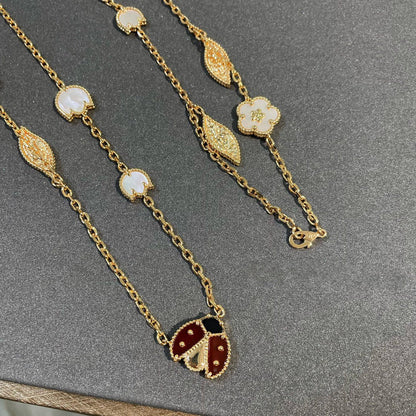 [Auream]LUCKY SPRING 15 MOTIFS GOLD NECKLACE
