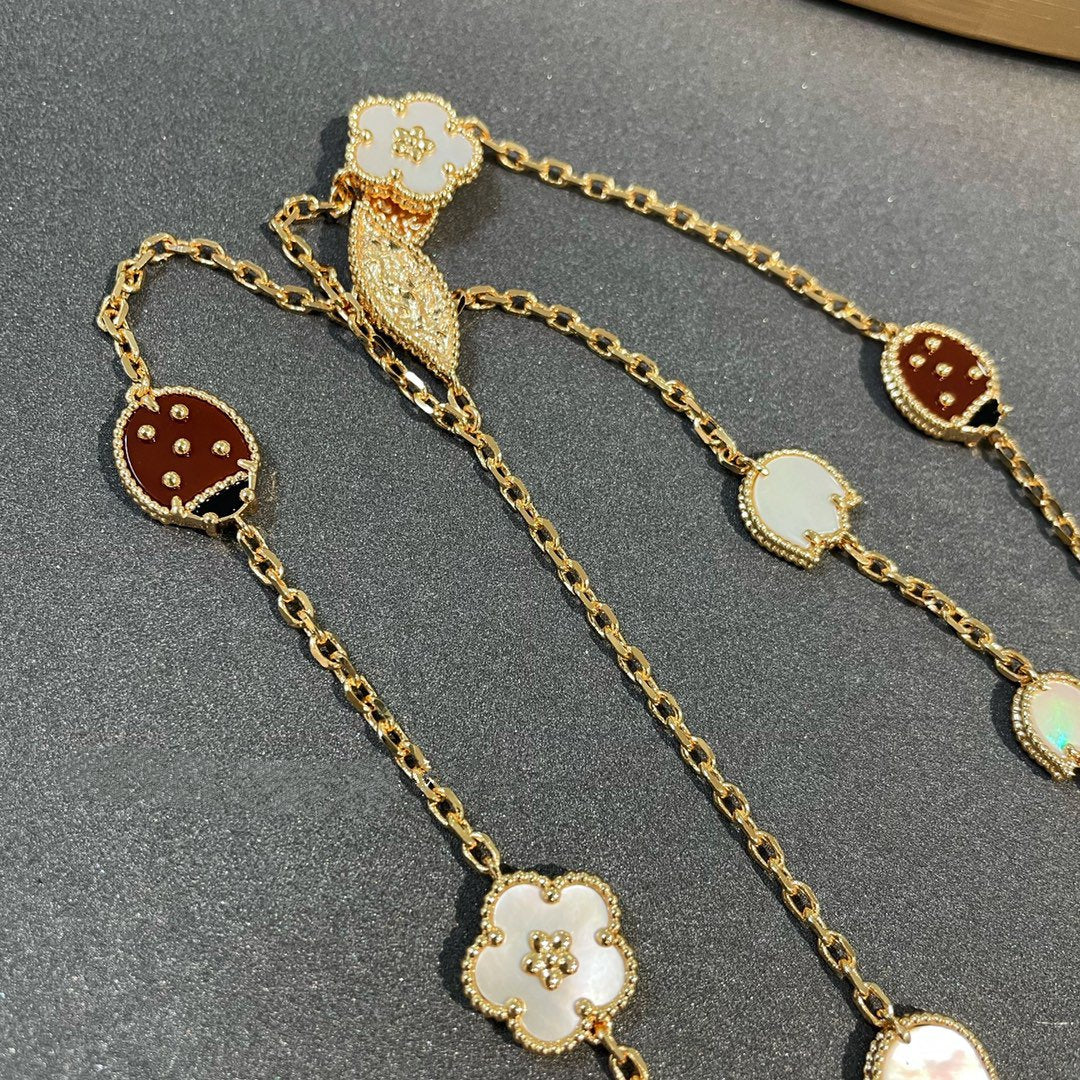 [Auream]LUCKY SPRING 15 MOTIFS GOLD NECKLACE