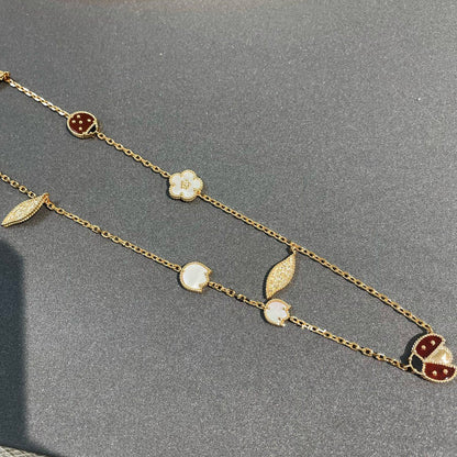 [Auream]LUCKY SPRING 15 MOTIFS GOLD NECKLACE