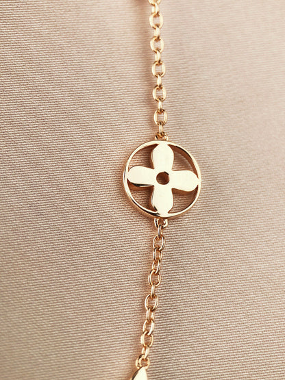[Auream]STAR AND SUN 7 MOTIFS GOLD BRACELET