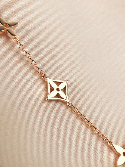 [Auream]STAR AND SUN 7 MOTIFS GOLD BRACELET