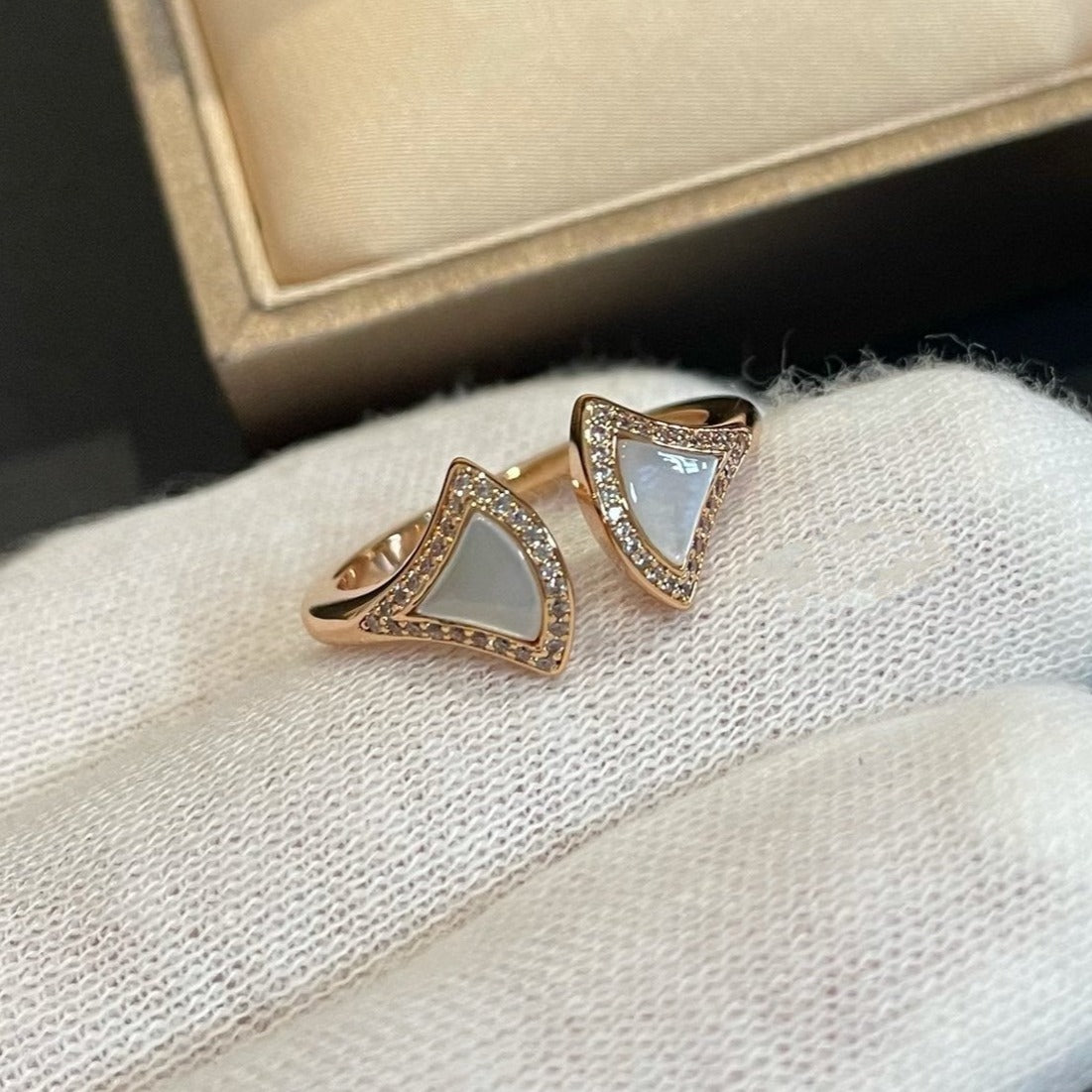 [Auream]DREAM MOP DIAMOND OPEN RING