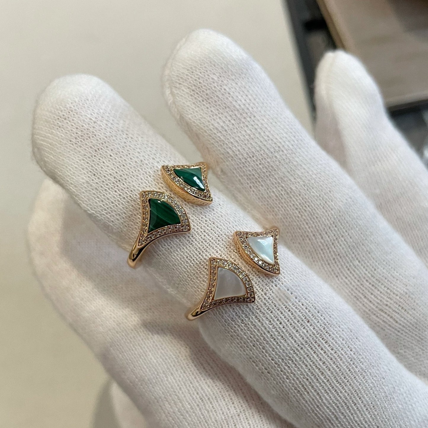 [Auream]DREAM MOP DIAMOND OPEN RING