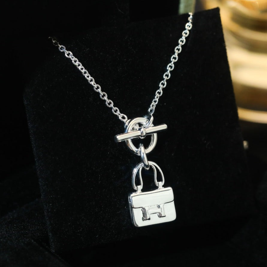 [Auream]POP H PEDANT SILVER NECKLACE