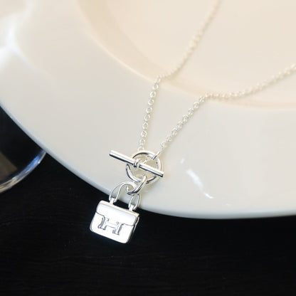 [Auream]POP H PEDANT SILVER NECKLACE